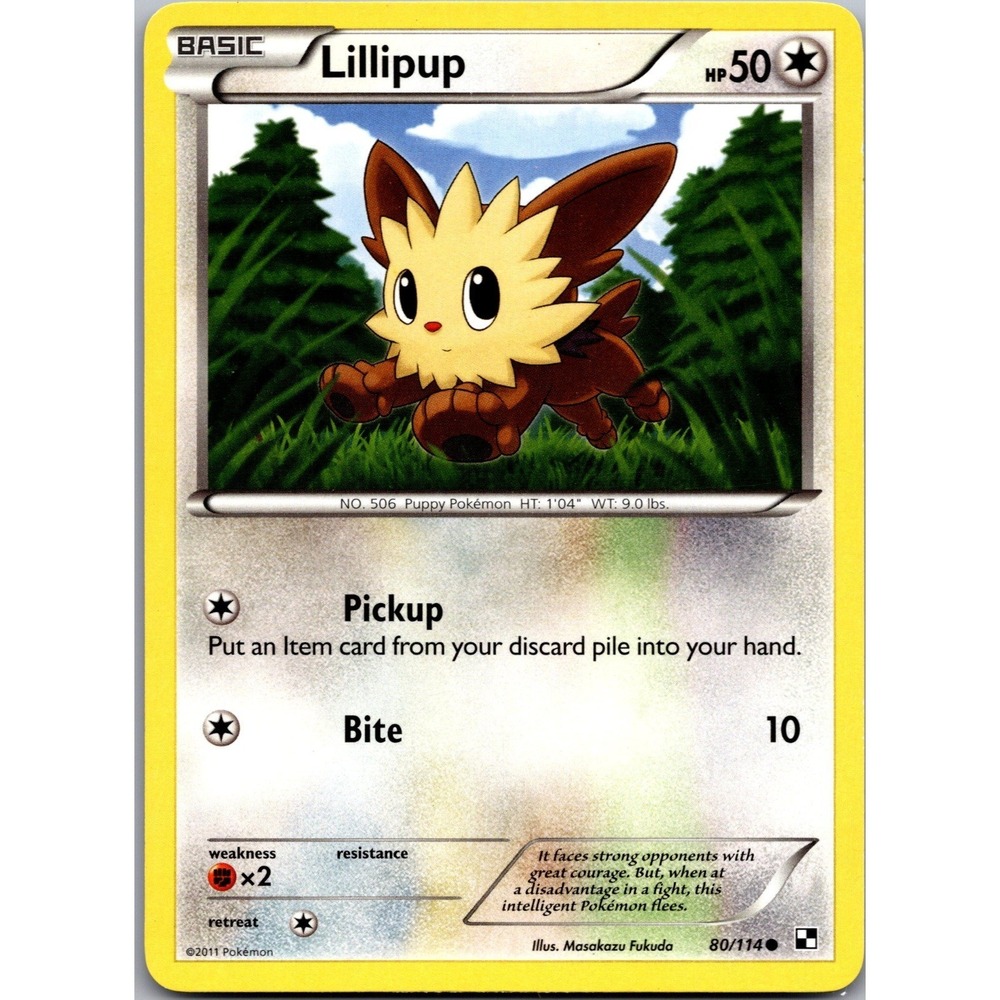 Lillipup (80) Common Black and White 80/114 MP tcga+ Normal